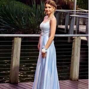 Sherri Hill Women's Blue and White Fancy-dress